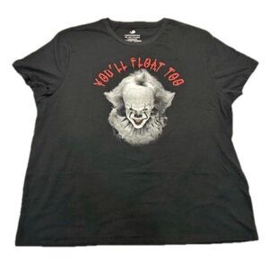 Stephen King's It Pennywise "You'll Float Too" Horror Men's 3XL Black Shirt